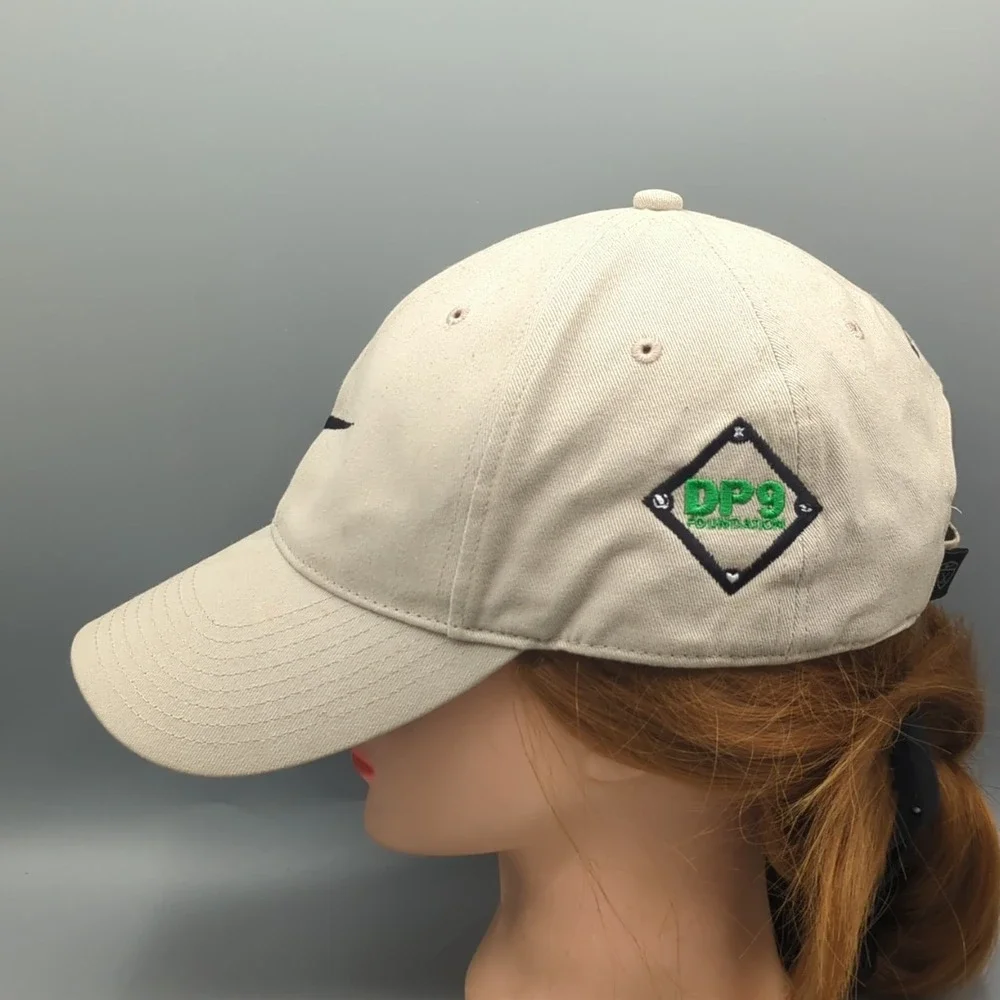Vintage Darrell Pollack Dp9 Foundation Nike Golf Hat Cap Khaki Tan Swoosh OSFA